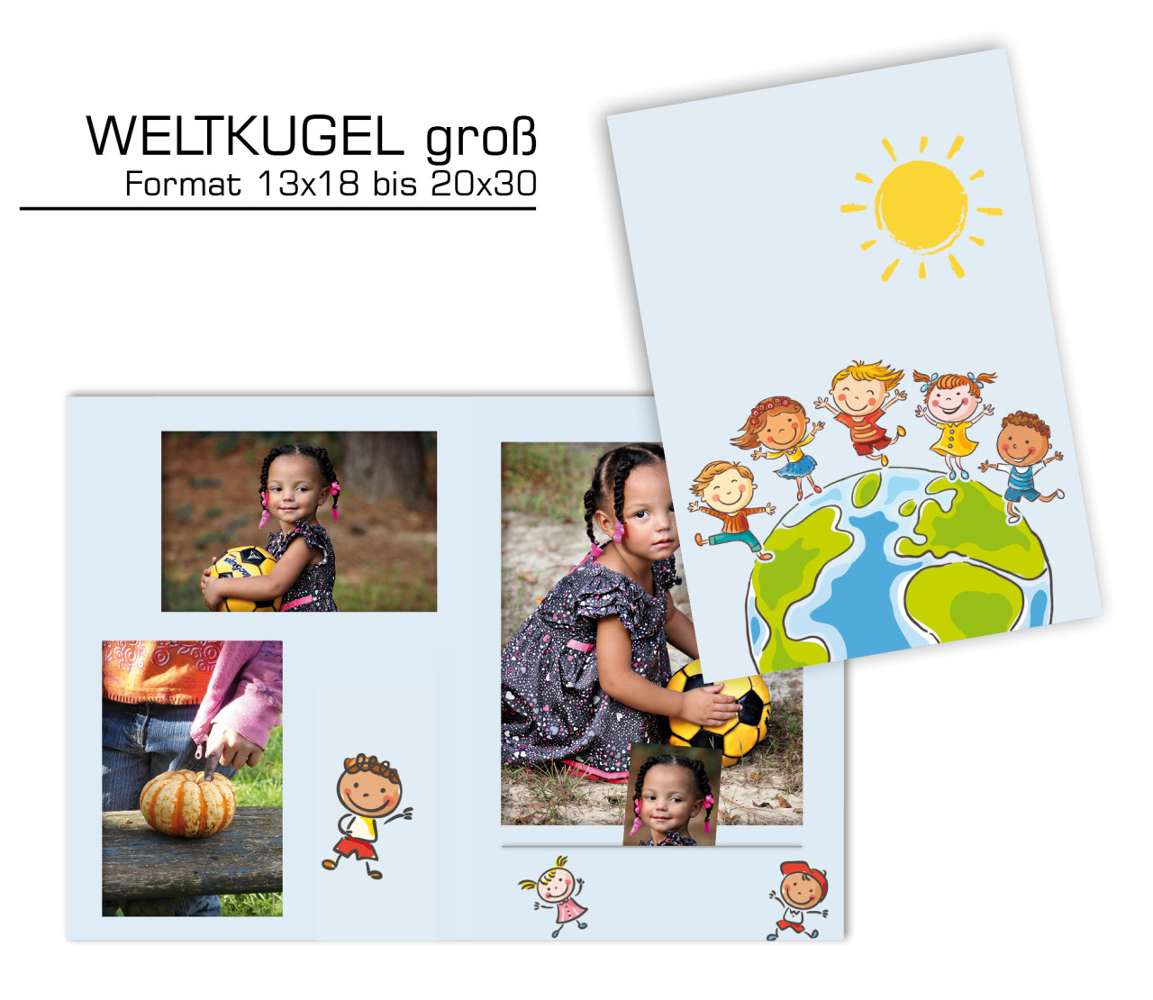Bildmappe "WELTKUGEL", [20x30 cm], 25 Stück