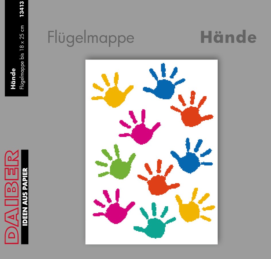 Flügelmappe "HÄNDE", [18x25 cm], 50 Stück