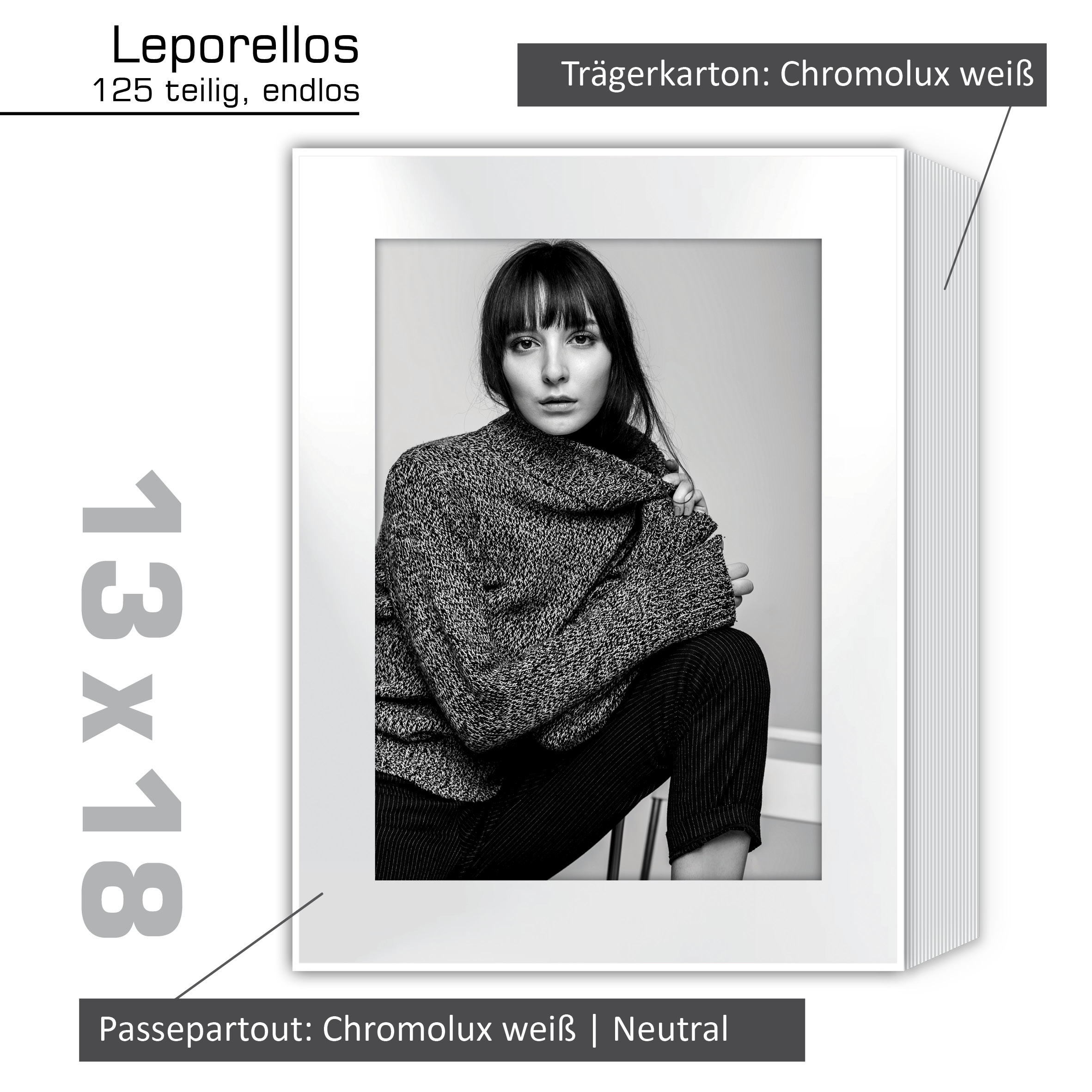 Endlosleporellos, [13x18 cm]: Chromolux Neutral